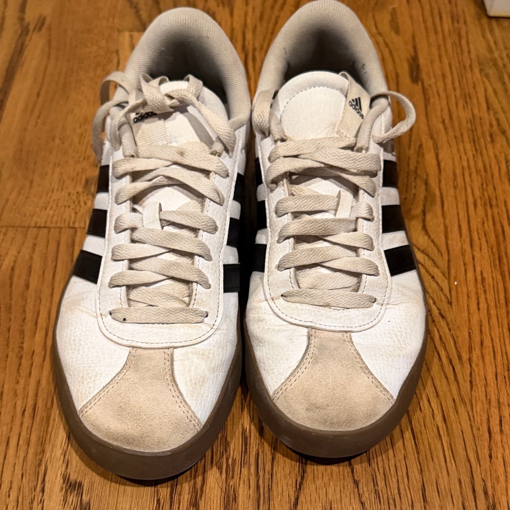 adidas court White and Black Retro Low-Top Sneakers